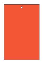 Blank Cards Tags Bright Red Orange Fluorescent with hole, no string