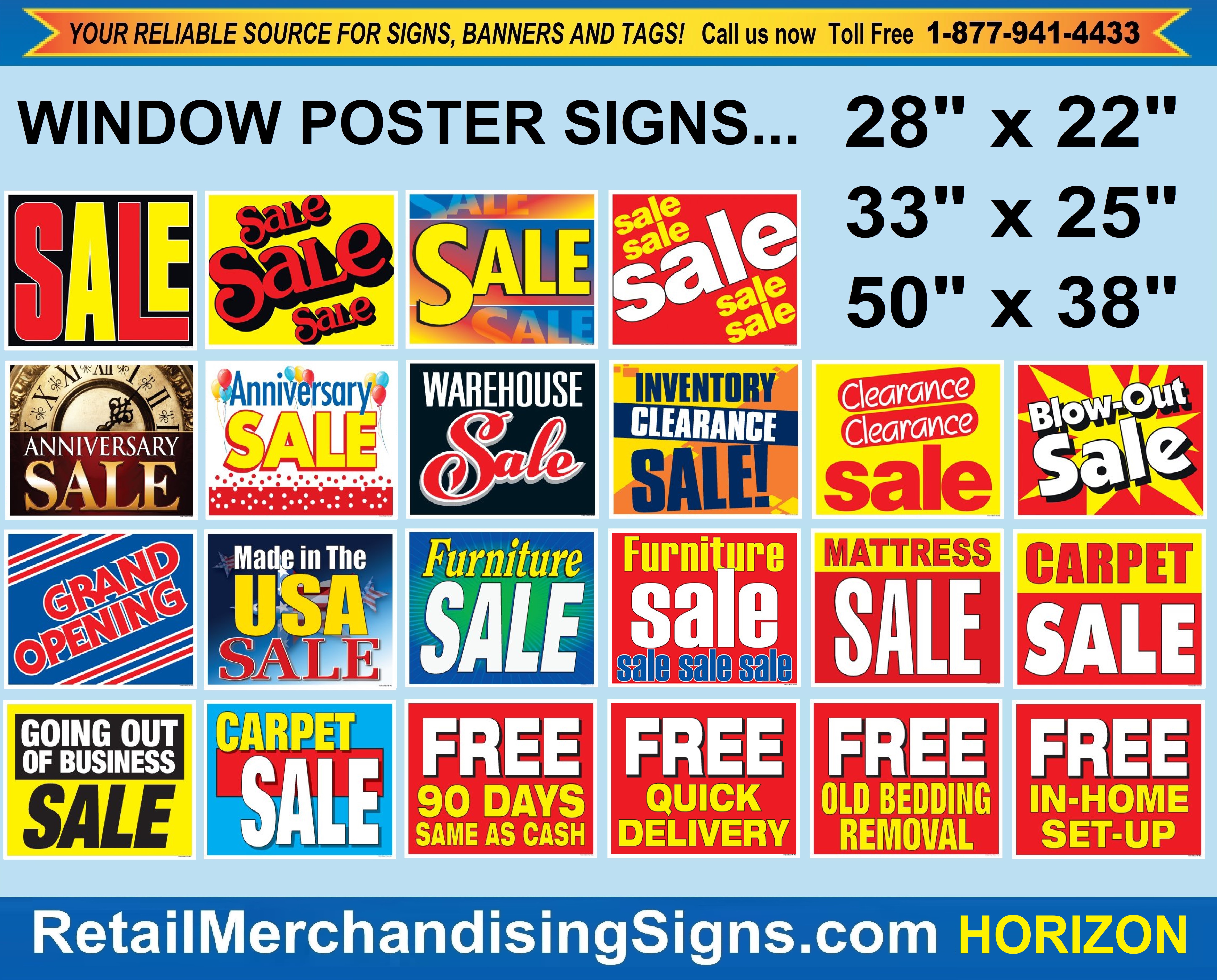 STOCK CLEARANCE SALE Poster Window Display Sign