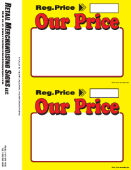 PC Printable Laser Price Tags 5 1/2 x 7 Our Price