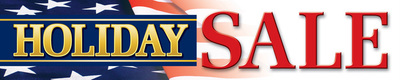 Patriotic Store Banner 4' x 20' Holiday Sale (flag)