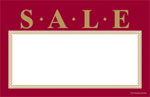 Price Cards/Sign Cards Sale burgundy and gold