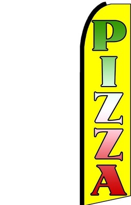 Feather Banner Flag 11.5' Pizza yellow