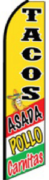 Feather Banner Flag Only 11.5' Tacos Asada Pollo Carnitas