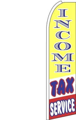 Feather Banner Flag 16' Kit Income Tax Service yellow