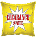 Clearance Sale Mylar Promotional Balloons 18in Square 5 pack