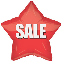 Sale Balloons red star shaped Mylar 18in 5 pack