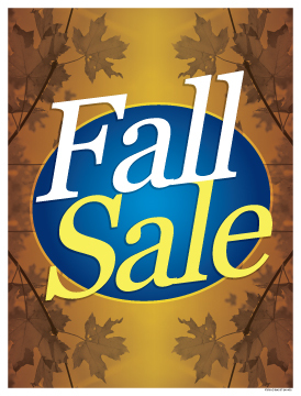 Seasonal Sale Signs Posters  Fall Sale brown