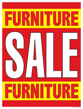Sale Signs Posters Furniture Sale red yellow