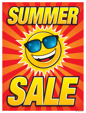 Seasonal Retail Sale Signs Posters Summer Sale Sun