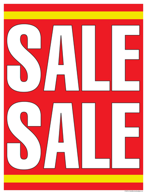 Sale Signs Posters 22" x 28" Sale Red Yellow Business Store Signage