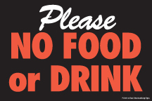 Store Policy Signs 6in x 9in Please No Food or Drink
