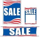 SKTSTP Sale Patriotic Holiday Promotional Small Sign Kit 4 Pcs