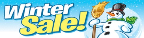 Seasonal Sale Banners 3'x10' Winter Sale (snowman)