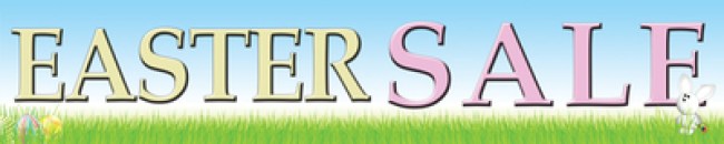 Seasonal Store Banner 4' x 20' Easter Sale (bunny)