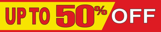 B90UFF Retail Store Banner 4' x 20' Up To 50% Off