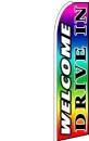 Feather Banner Flags 16' Kit Welcome Drive In rainbow