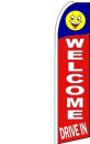 Feather Banner Flags 16' Kit Welcome Drive In red blue