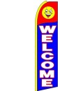 Feather Banner Flags 16' Kit Welcome happy face