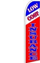 Feather Banner Flag 16' Kit Low Cost Insurance red blue