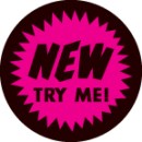 Fluorescent Labels Round 2" New Try Me! 250 per roll pink