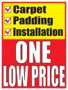 Flooring Sale Signs Posters Carpet Padding Installation