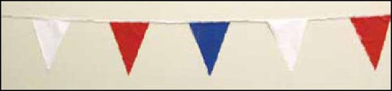 Patriotic 120' String Pennant (red,white,blue)
