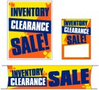 Retail Promotional Sign Mini Small and Large Kits 4 piece Inventory Clearance Sale