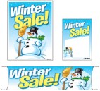 Promotional Small Sign Kit 4 Piece Winter Sale snowman