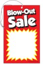TYC214 Price Tag with string BLOWOUT SALE has a hole and elastic String