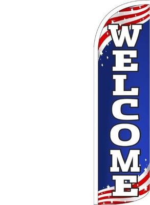 Swooper Feather Banner Flags Only11.5' Welcome stars stripes