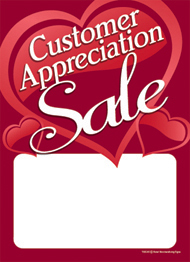 Slotted Sale Tags 5in x 7in Customer Appreciation