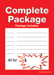 Slotted Sale Tags 5in x 7in Complete Package