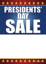 Seasonal Slotted Sale Tags 5in x 7in Presidents Day Sale