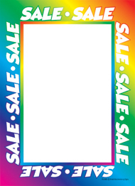 Slotted Sale Tags 5in x 7in Sale Border multicolor