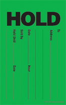 Taped Hold Tags 3 1/2in x 5 1/2in Fluorescent Green (low tack)