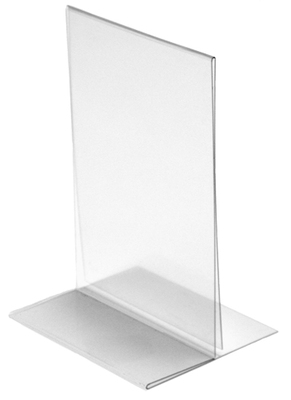 Retail Table Top Sign Holder 8 1/2''w x 11''h (V) Vinyl T-Style