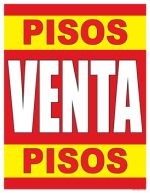 Pisos Venta Pisos SPANISH FLOORING SALE Window Poster Sign 25x33