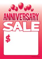 Slotted Sale Tags 5in x 7in Anniversary Sale red