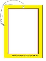 TYD203 Blank Border Price Tag Sign with hole and elastic String