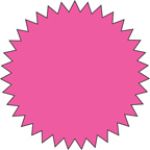 Fluorescent Labels Blank Burst 1 5/8in Pink 380 per roll