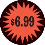 Fluorescent Labels $6.99 1 1/2in Red Orange 500 per roll