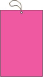 Elastic String Tag 3 1/2x5 1/2 Fluorescent pink