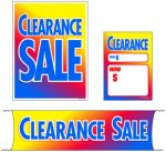 Retail Promotional Sign Mini Small and Large Kits 4 piece Clearance Sale multi color