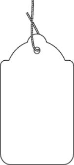 Merchandise Tag Mini Tags 3 1/4'' x 2'' Strung White