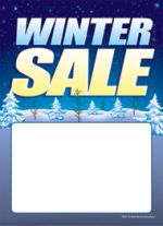 Seasonal Slotted Sale Tags 5in x 7in Winter Sale (trees)