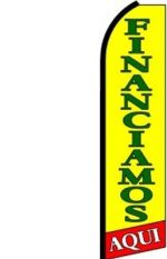 Feather Banner Flag 11.5' Financiamos Aqui yellow