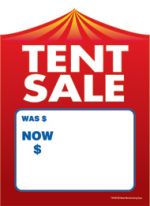 Slotted Sale Tags 5in x 7in Tent Sale...Was Now