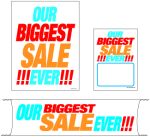 Retail Promotional Sign Mini Small and Large Kits 4 piece Our Biggest Sale Ever