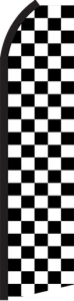 Feather Banner Flag 16' Kit Black White Checker