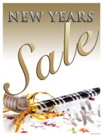 Holiday Seasonal Sale Signs Posters New Years Sale horn